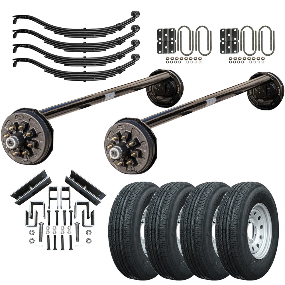 7k TK Trailer Axle - 7000 lb Electric Brake 8 lug - (4" Drop) - The Trailer Parts Outlet