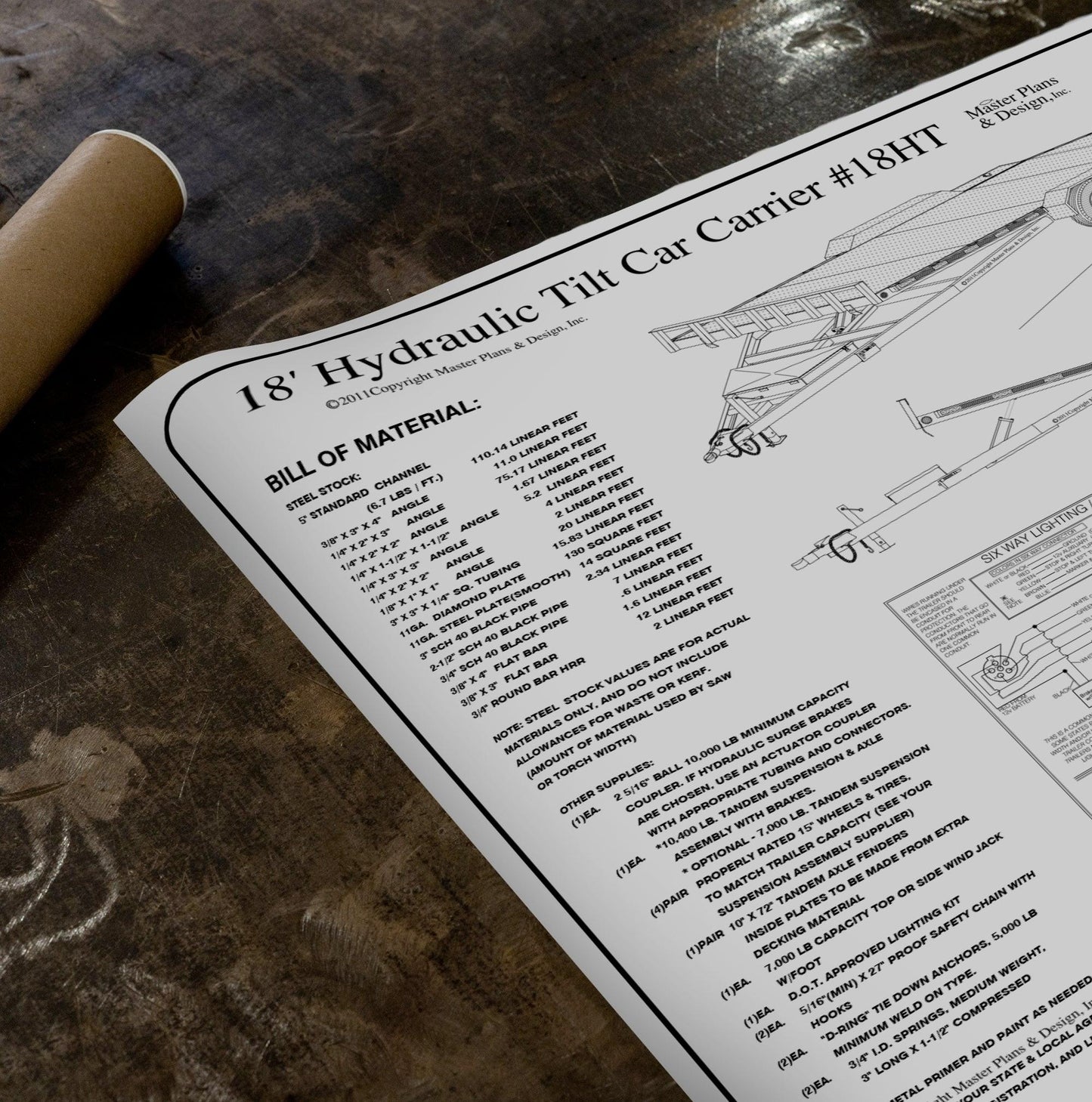 18HT - 19'x82" Hydraulic Car Carrier Trailer DIY Master Plan - 19 How-to Steps w/ Blueprint