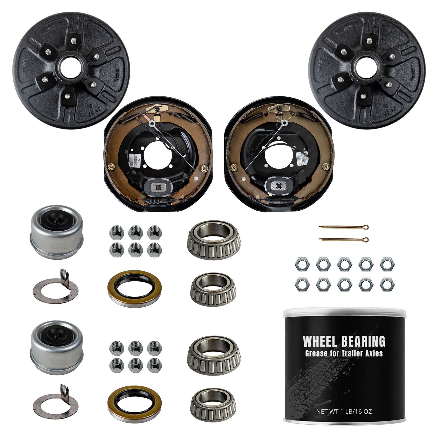 This TK Service Kit is compatible with - 6k TK Trailer Axle - 6000 lb Electric Brake 6 lug
TK Service Kit Specs:
2 - 6k Hub/Drum - 6x5.5 Bolt Pattern
1 - Left (Dri6000 lb Trailer Axle
