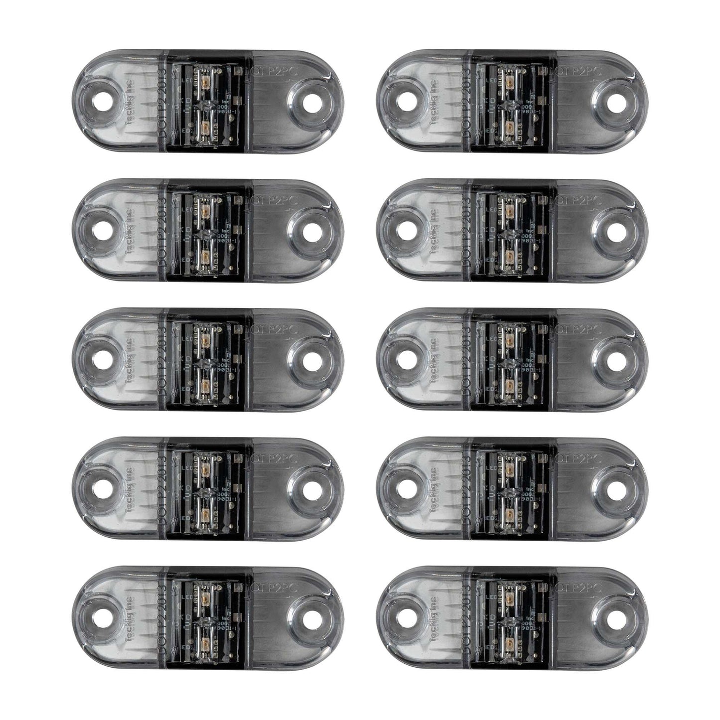 Amber P2/PC Sidemarker LED Light W/ 6" Pigtail - Clear Lens