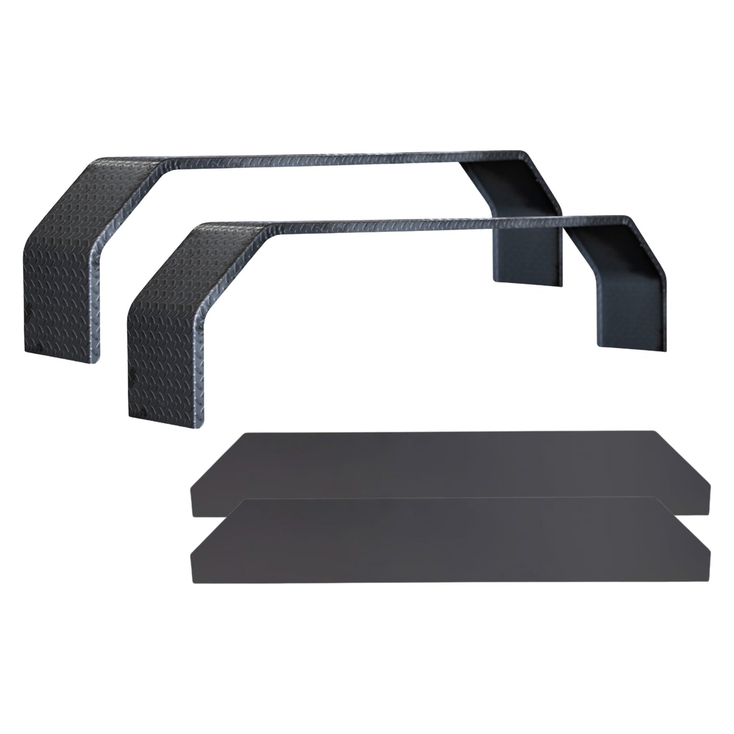 Tandem Axle 10x72 Steel Tread Plate Double Broke Trailer Fenders with Smooth Fender Backs