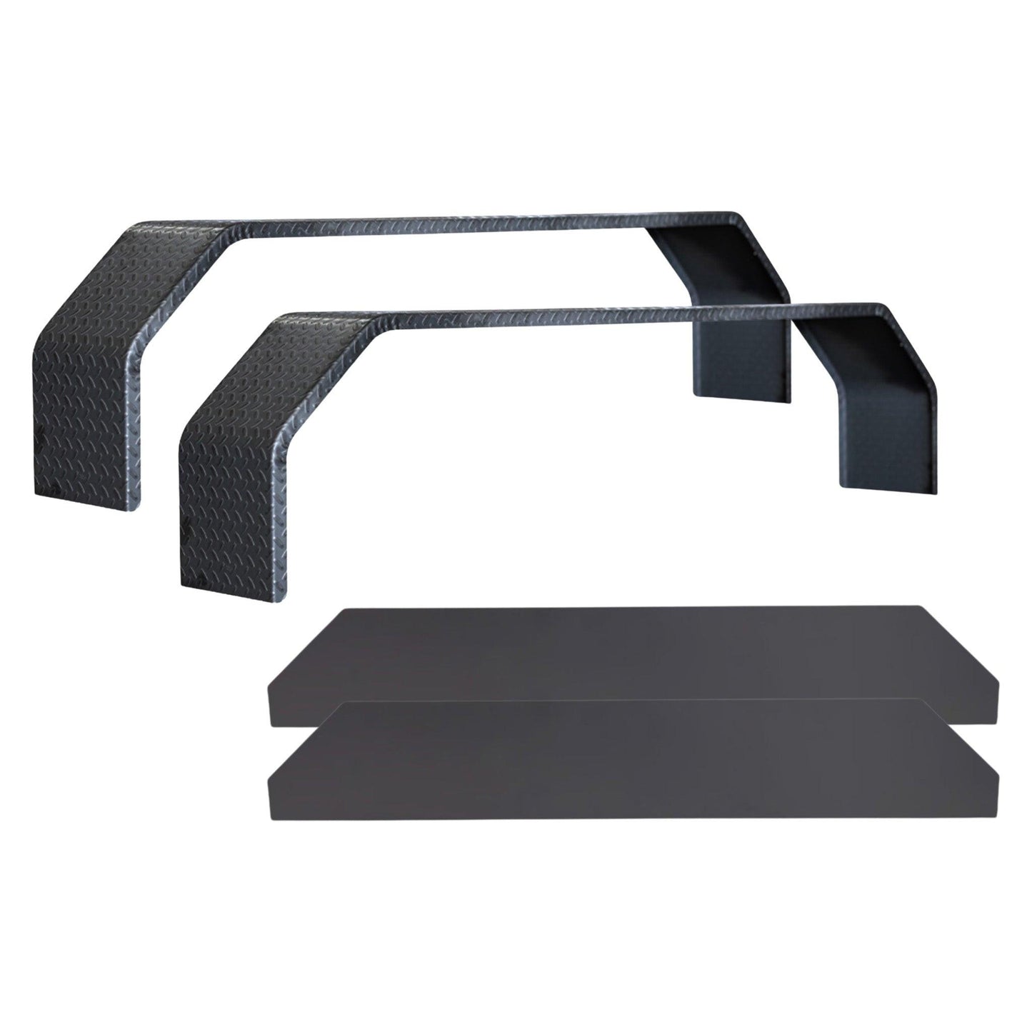 Tandem Axle 10x72 Steel Tread Plate Double Broke Trailer Fenders with Smooth Fender Backs