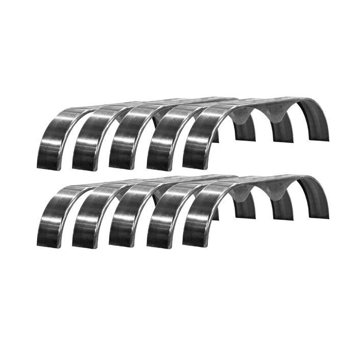 Tandem Axle 9x72 Smooth Steel Teardrop Fender Single Kit (10pc)