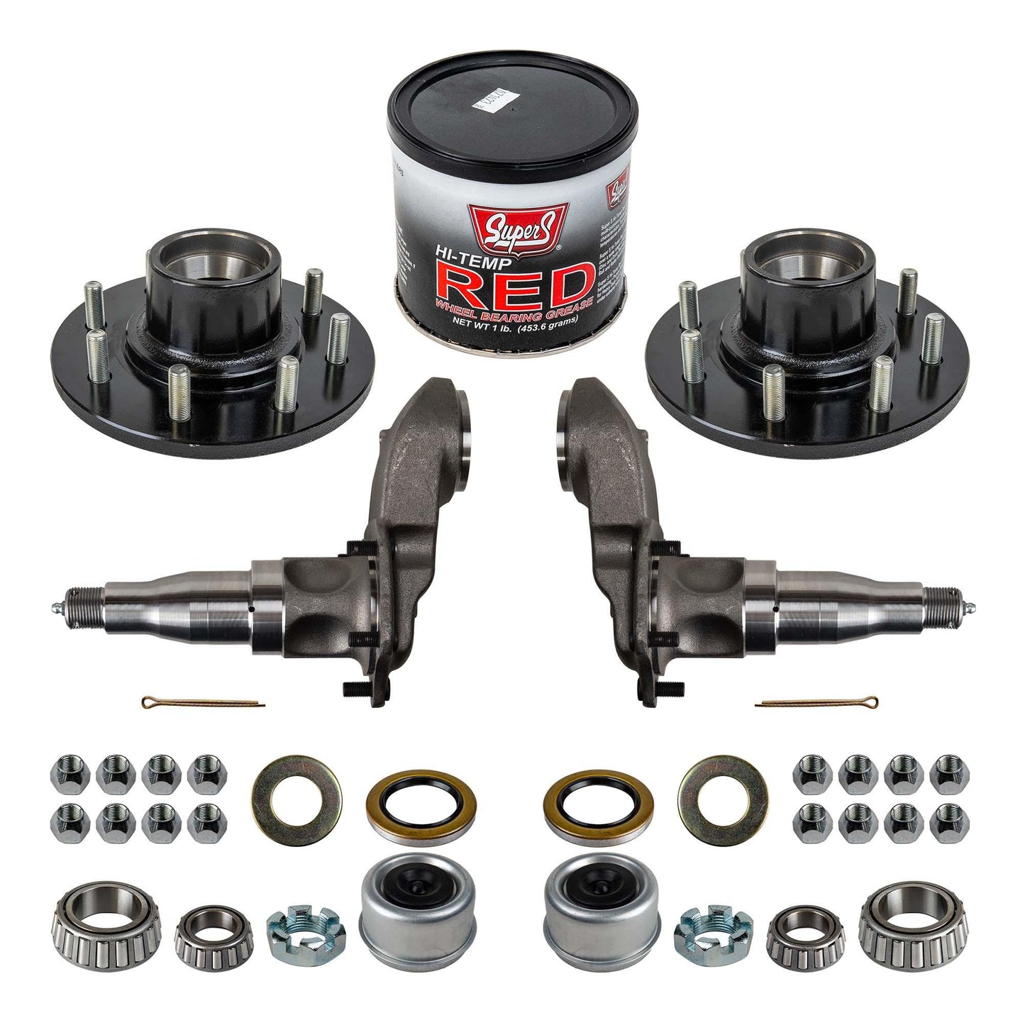 #42 Weld-On Spindle With Flange for 7000 lb Trailer Axles - 4" Drop