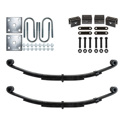 Trailer 3 Leaf Double Eye Spring Suspension and Single Axle Hanger Kit for 1 3/4" Tube - 2000 lb Axles