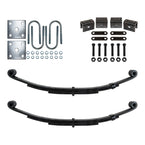 Trailer 3 Leaf Double Eye Spring Suspension and Single Axle Hanger Kit for 1 3/4