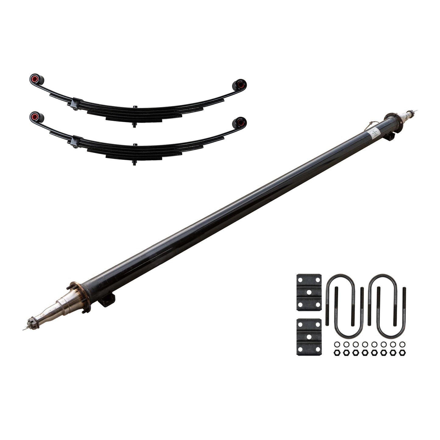 6k TK Trailer Axle Beam - (6000 lb Beam Only) with 5 leaf double eye springs and u-bolt kit
