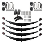 Trailer 5 Leaf Double Eye Spring Suspension and Tandem Axle Hanger Kit for 3