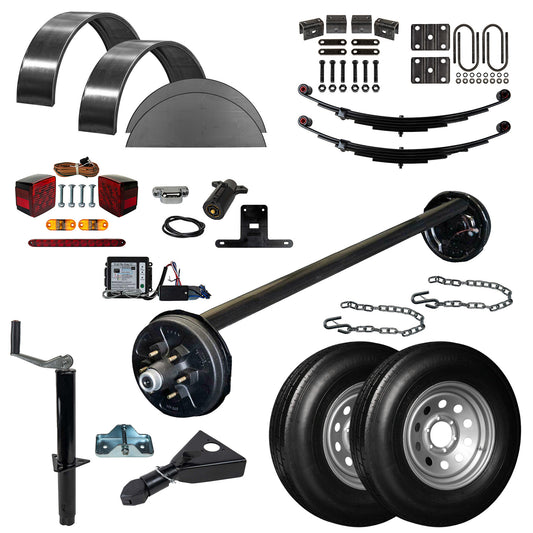 6000 lb Single Axle TK Trailer Parts Kit - 6k Capacity HD (Drop Complete Original Series)