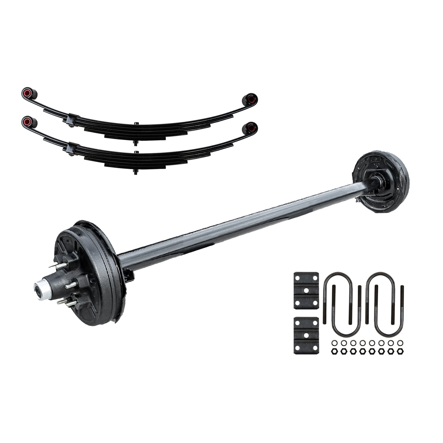6000 lb Electric Brake RV Trailer Axle with Double Eye Springs and U-bolt Kit