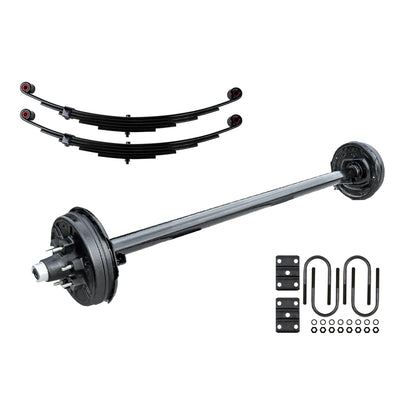 6000 lb Electric Brake RV Trailer Axle with Double Eye Springs and U-bolt Kit