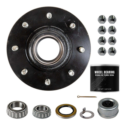 6-7k Trailer Axle Hub - 8 Lug - Assembly with Grease
