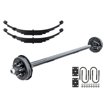 7000 lb Electric Brake RV Trailer Axle with Double Eye Springs and U-bolt Kit