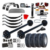 8000 lb TK Hybrid Tandem Axle Bumper Pull Trailer Parts Kit - 16K Capacity HD (Complete Original Series) 9/16" Studs