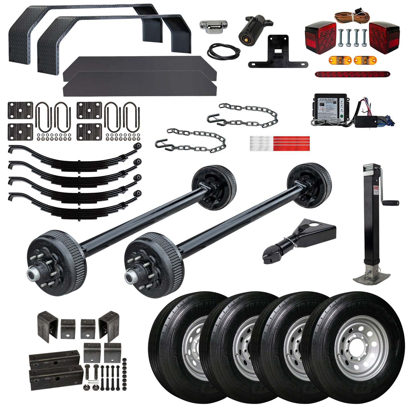 8000 lb Tandem Axle Complete Bumper Pull Trailer Kit
