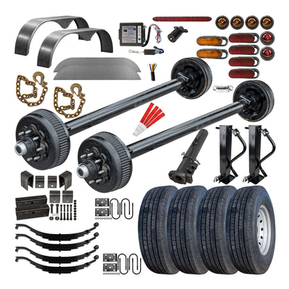 8000 lb TK Tandem Axle Gooseneck Trailer Parts Kit - 16K Capacity HD (Complete Original Series) 9/16" Studs