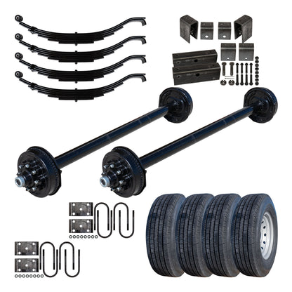 8k TK Hybrid Trailer Axle - 8000 lb Electric Brake 8 lug 9/16" Studs (12" x 2" Brake - 3.5" Tube)