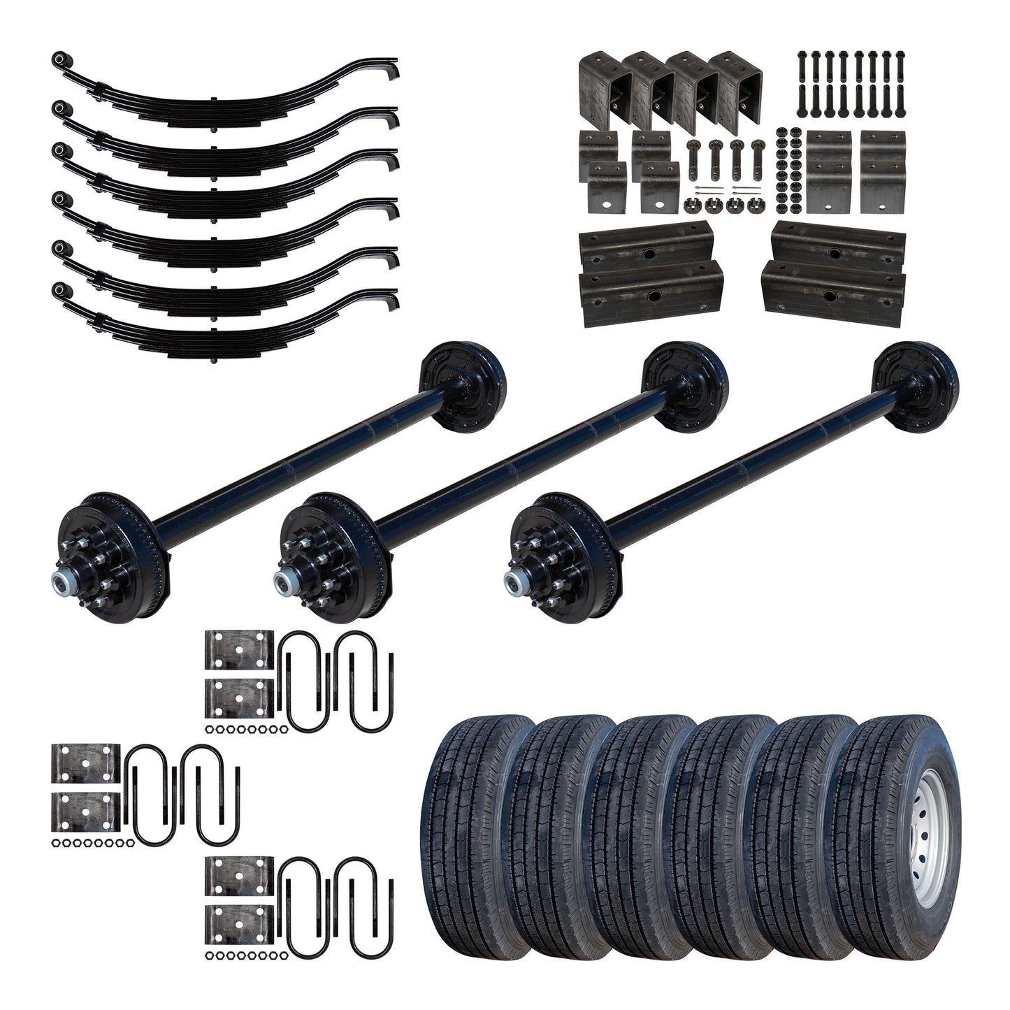 8000 lb TK Hybrid Triple Axle Kit - 24K Capacity (Axle Series) 9/16" Studs