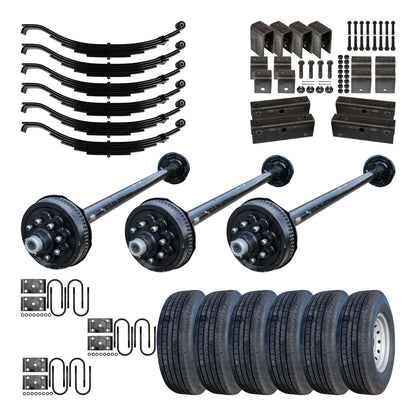 8000 lb TK Hybrid Triple Axle Kit - 24K Capacity (Axle Series) 9/16" Studs