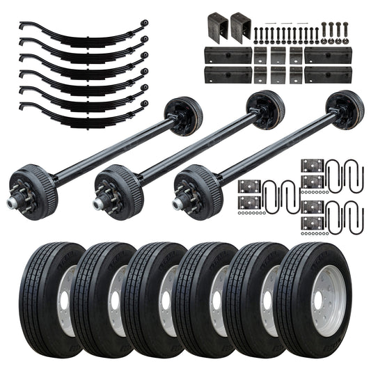 8000 lb Triple Axle TK Trailer kit - 24K Capacity - Super Single (Original Series) 9/16" Studs