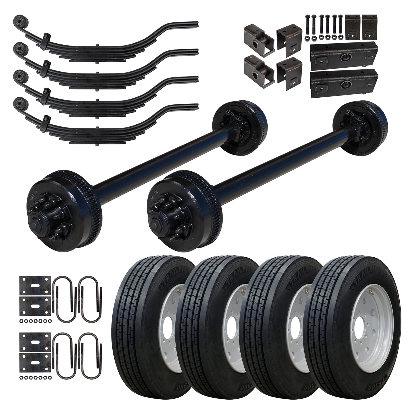 9000 lb TK Tandem Axle Kit - 18K Capacity with Super Single Tires and Wheels