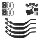 Trailer 6 Leaf Slipper Spring Suspension and Tandem Axle Hanger Kit for 4