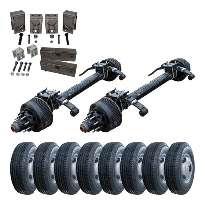 12k Lippert Trailer Axle Sprung - 12000 lb Electric Brake 8 lug (With Springs and Ubolts)