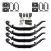 Trailer 6 Leaf Slipper Spring Suspension and Tandem Axle Hanger Kit for 5" Tubes - 12,000 lb Axles