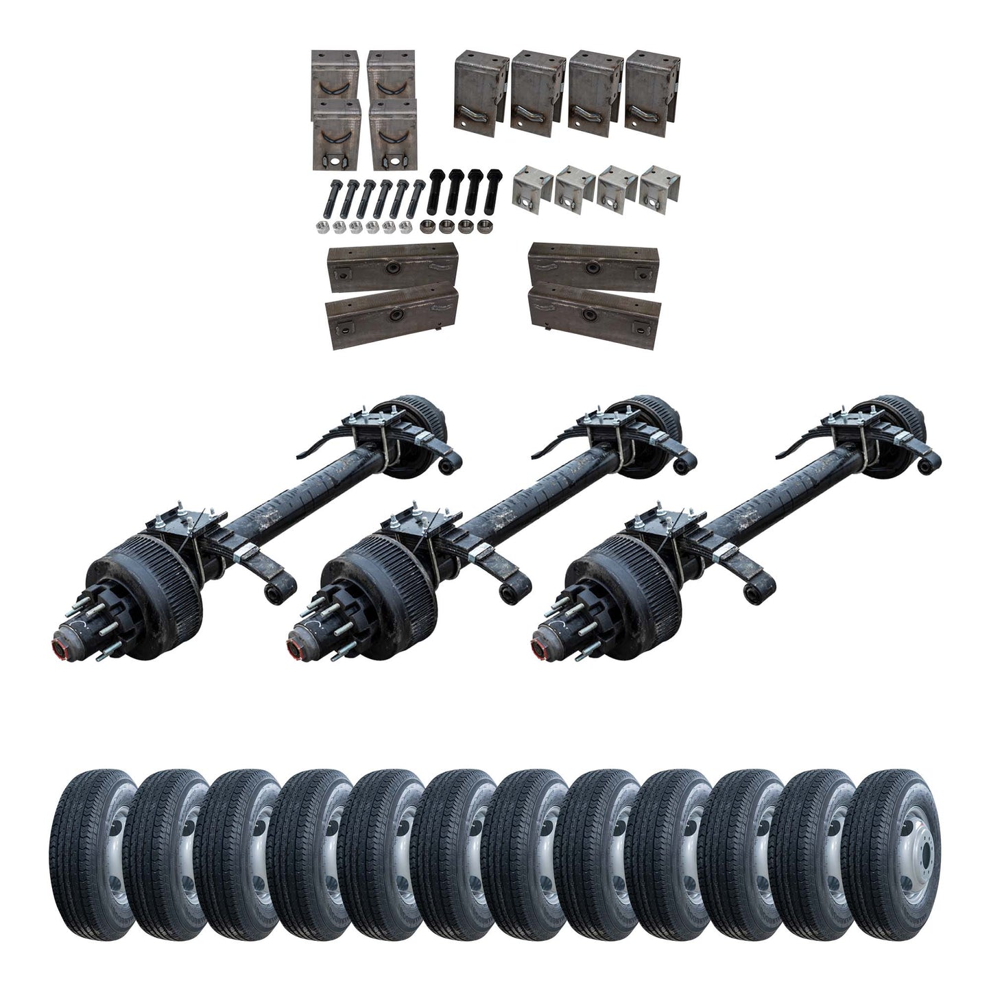 12,000 lb Lippert Triple TK Axle Kit - Sprung - 36K Capacity (Axle Series)