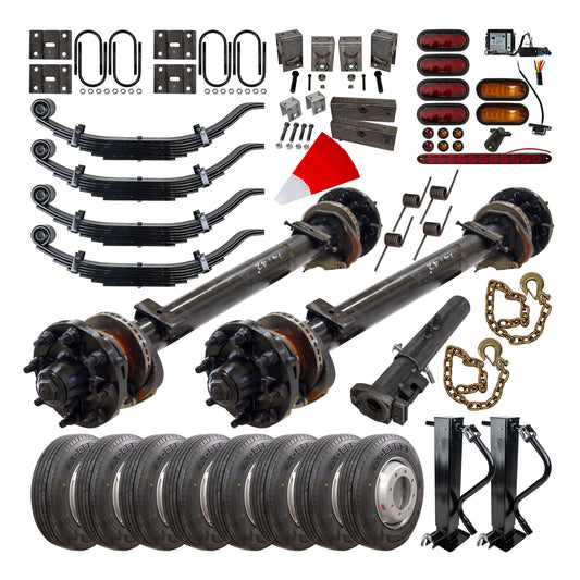 15,000 lb TK Tandem Axle Gooseneck Trailer Kit - Hydraulic Brake - 30K Capacity (Complete Original Series)