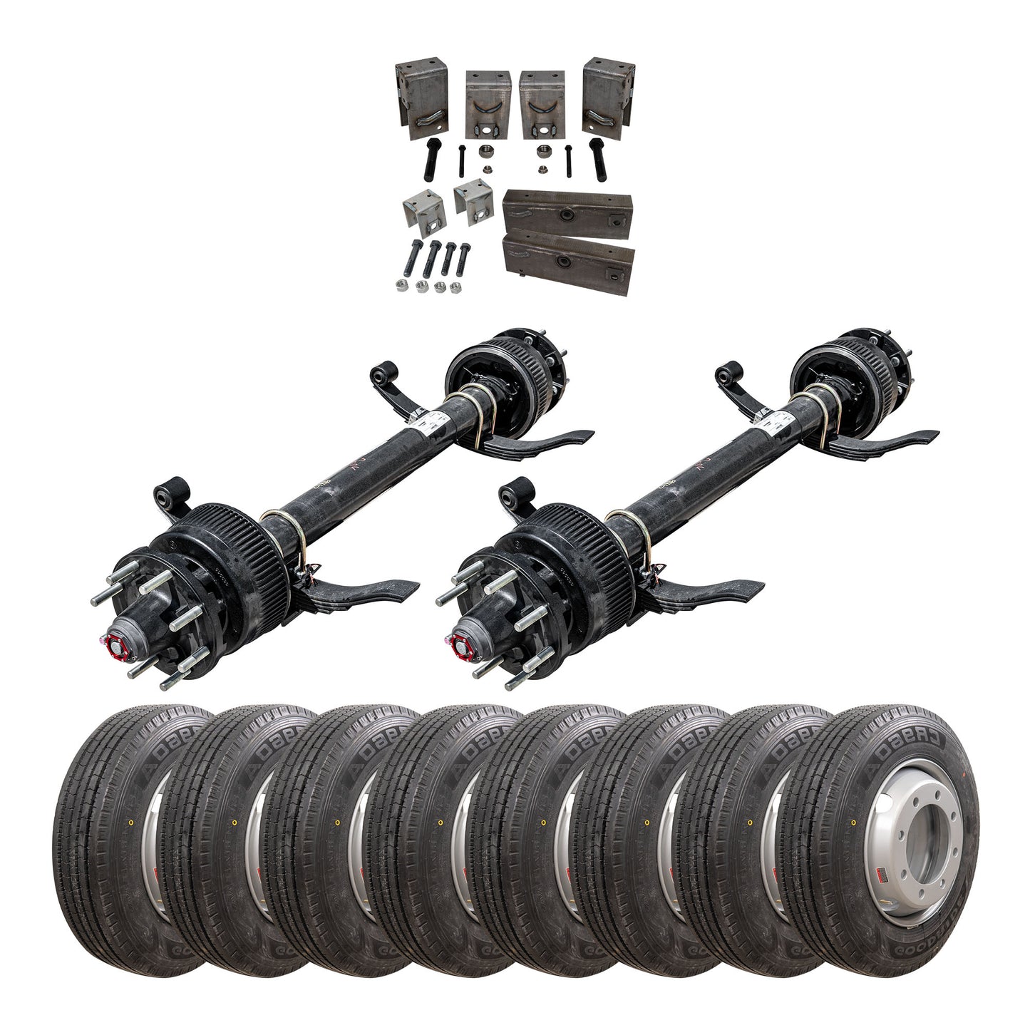 16k Lippert Trailer Axle - Sprung - 16000 lb Electric Brake 8 lug