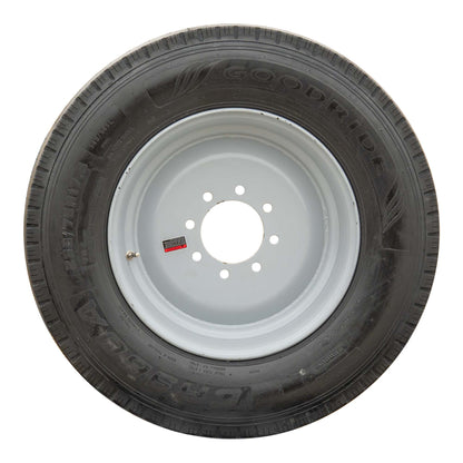 Goodride 17.5" 18 ply Radial Trailer Tire & Wheel - ST 235/75R17.5 8 Lug (Super Single Silver Solid) - The Trailer Parts Outlet