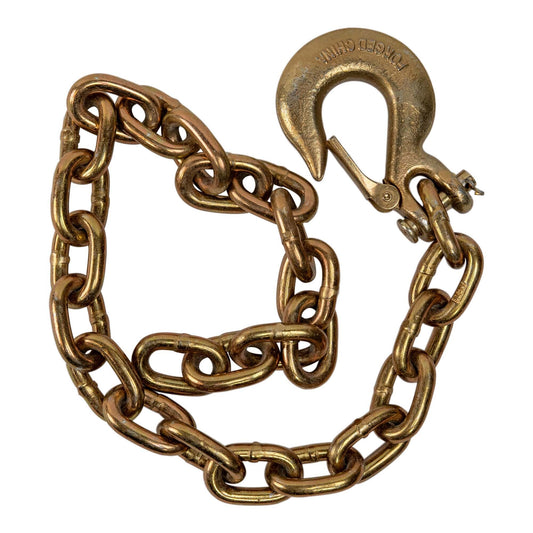 Gold Trailer Safety Chain - 3/8 x 39" with 1 Clevis Hook (27.4k Capacity) - The Trailer Parts Outlet