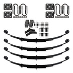 Trailer 4 Leaf Double Eye Spring Suspension and Tandem Axle Hanger Kit for 2 3/8