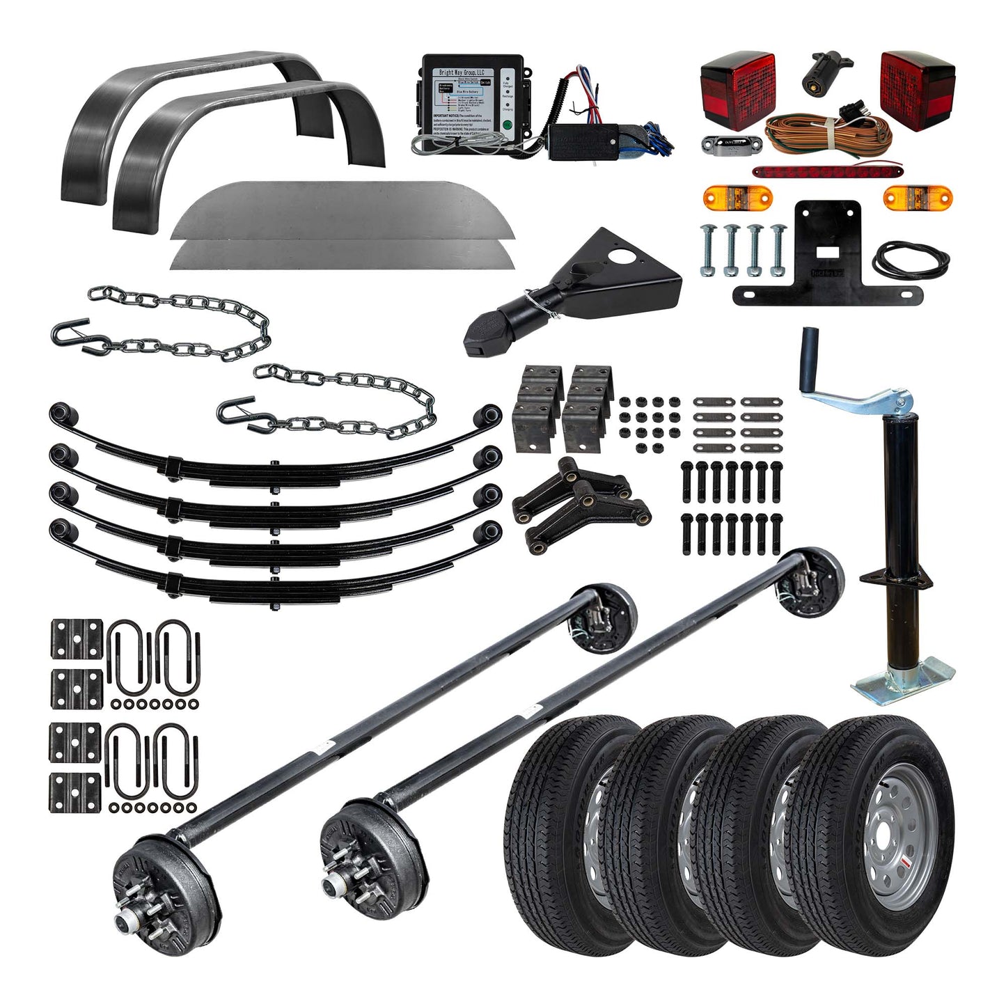 3500 lb Heavy Duty Single Axle TK Trailer Kit - 3.5K Capacity (Drop Original Series)