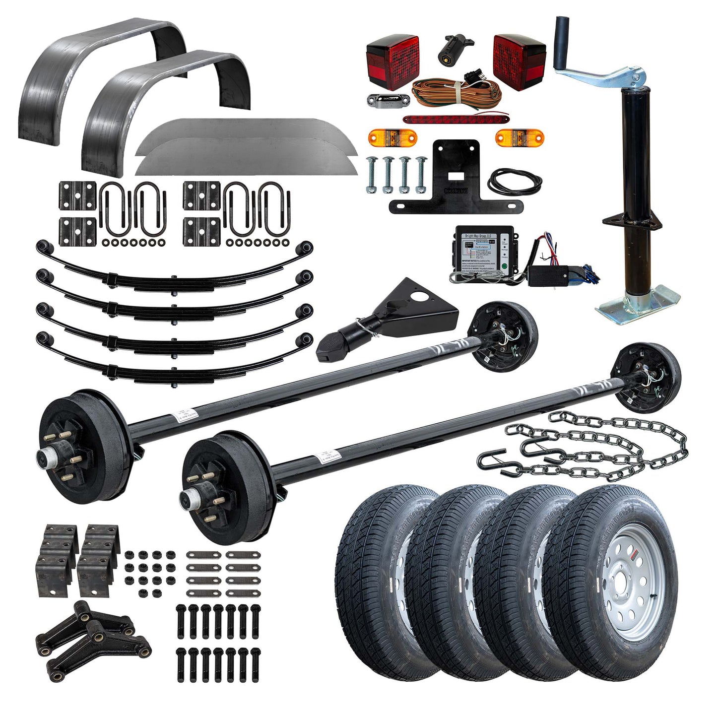 3500 lb Tandem Axle Complete Trailer Kit