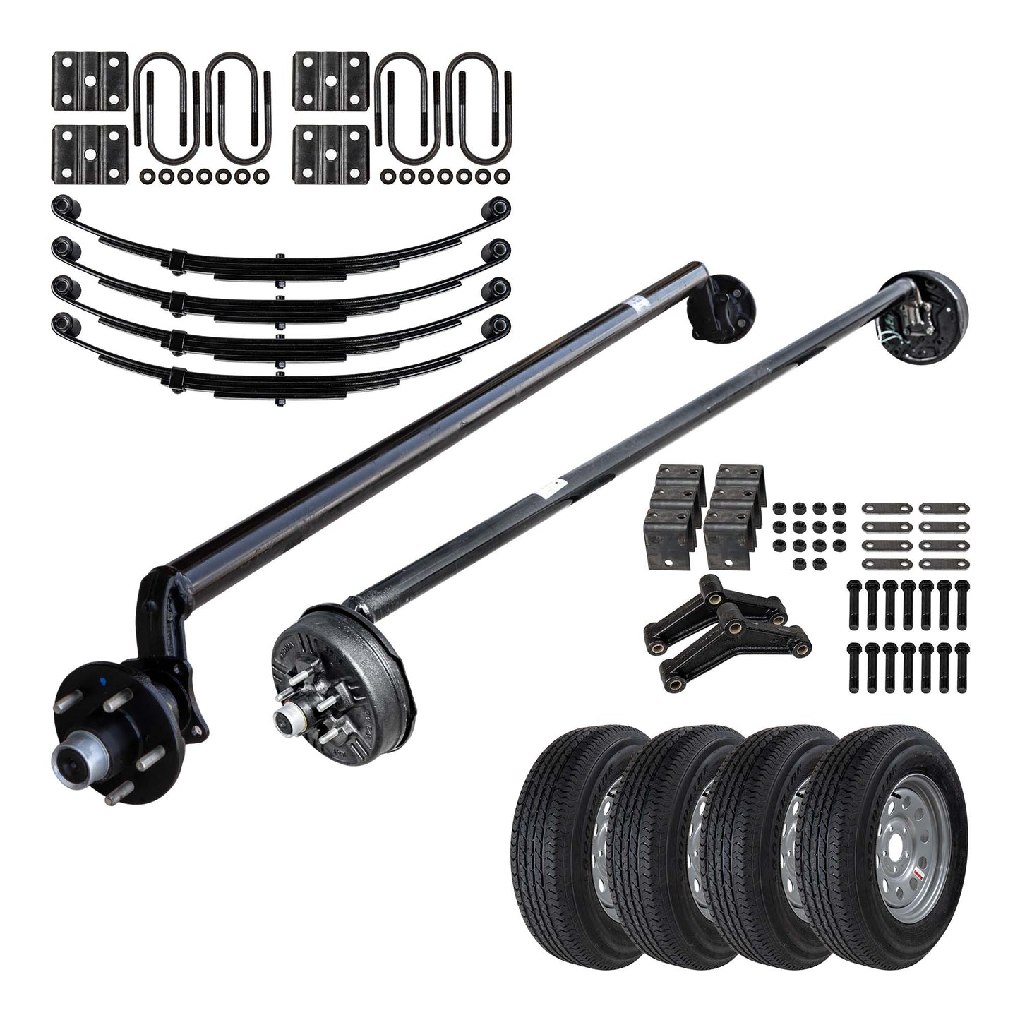 3.5k TK Trailer Axle - 3500 lb Electric Brake 5 lug - (4" Drop)