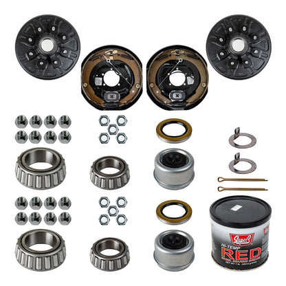 7k Trailer Axle Brake Assembly - 7000 lb - 12"x2" - Left Hand (Drivers Side) - Dexter Compatible