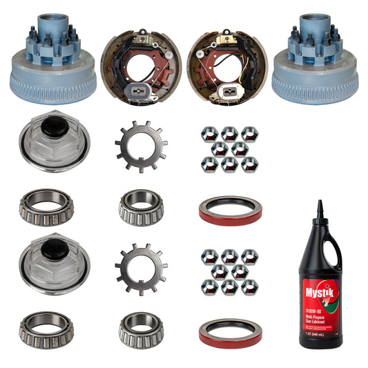 10K GD Trailer Axle Hub and Drum - 8 Lug (Made Before July 2009) - Axle Service Kit