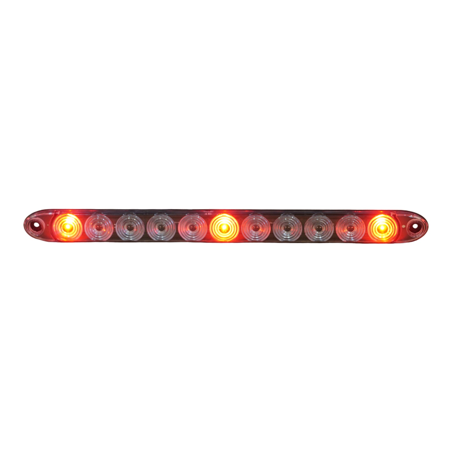 Red LED Low Profile Trailer ID Light Bar - Clear Lens - 3 Red LED