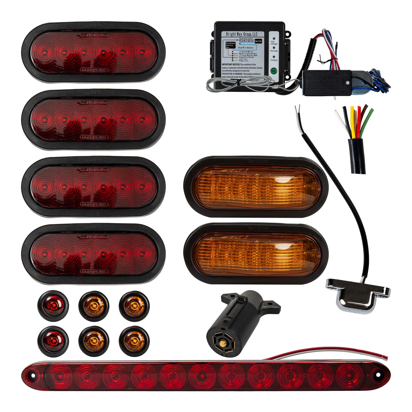 Gooseneck Trailer Oval LED Light Kit with 3/4" Lights