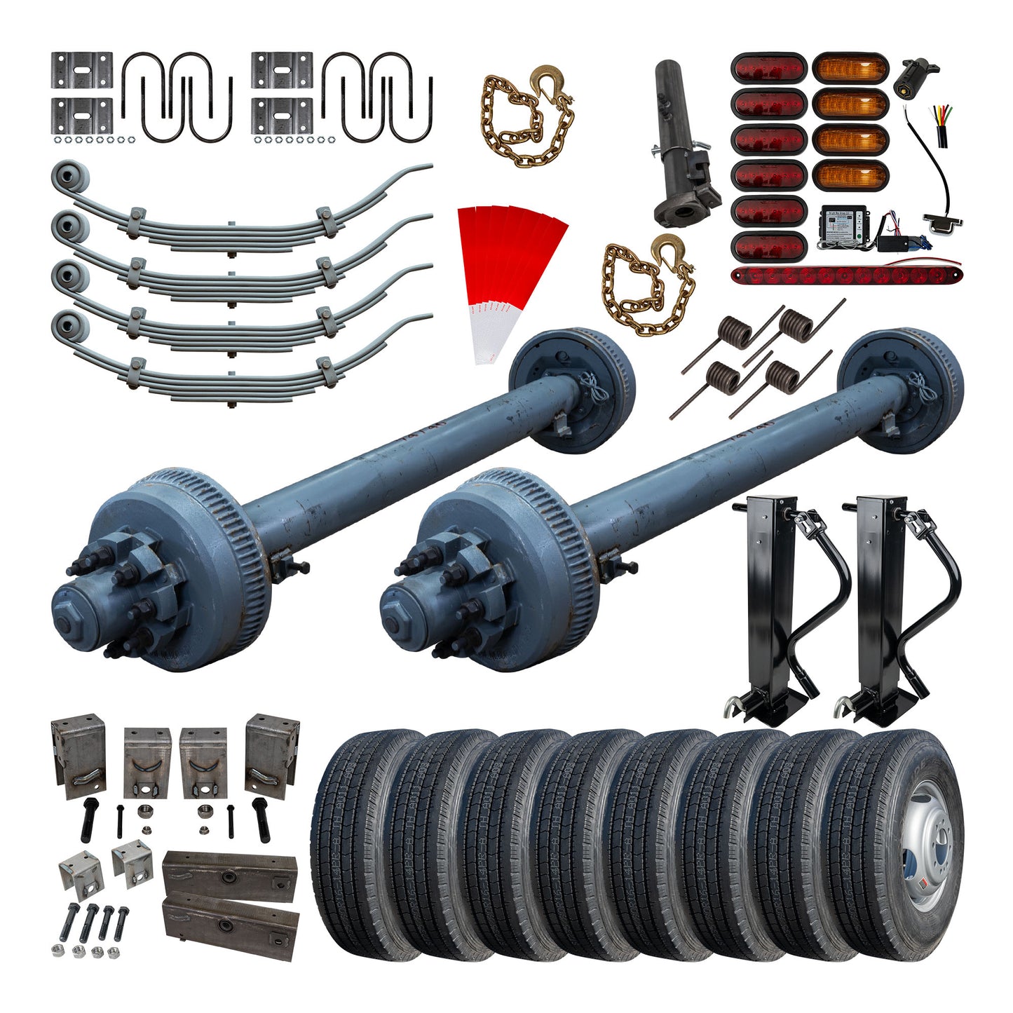 5225 - 102" x 25' Tandem Axle 20K Gooseneck Flatbed Trailer DIY Master Plan - 21 How-to Steps w/ Blueprint