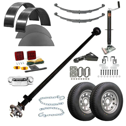 T1110 - 6'4" x 10 Single Axle 3.5K Utility Trailer DIY Master Plan - 14 How-to Steps w/ Blueprint