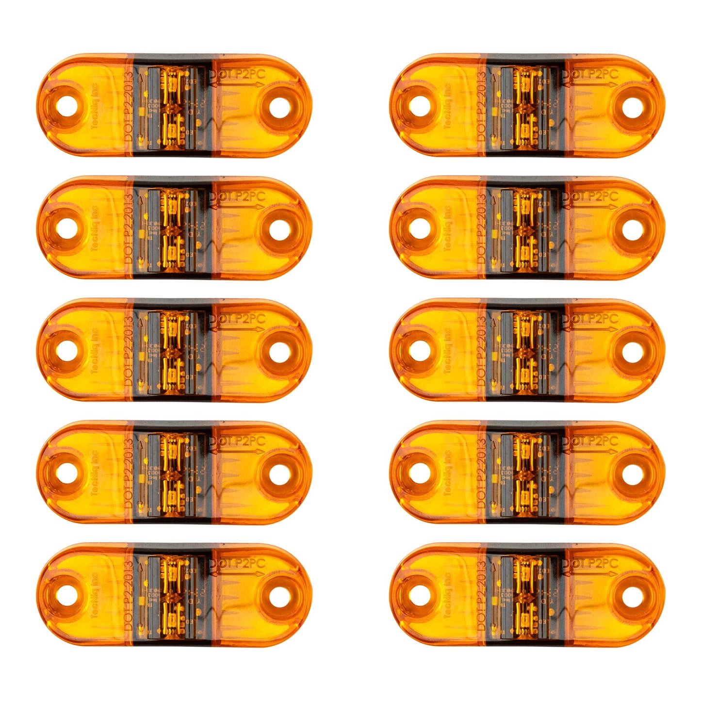 Amber P2/PC Sidemarker LED Light W/ 6" Pigtail (2 Pack)