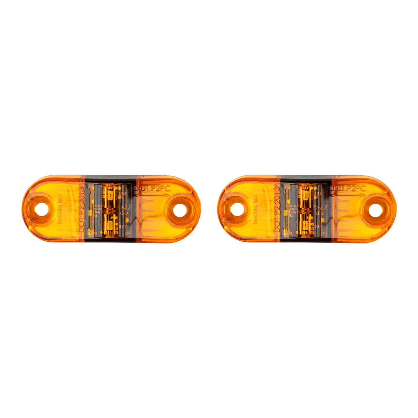 Amber P2/PC Sidemarker LED Light W/ 6" Pigtail (2 Pack)