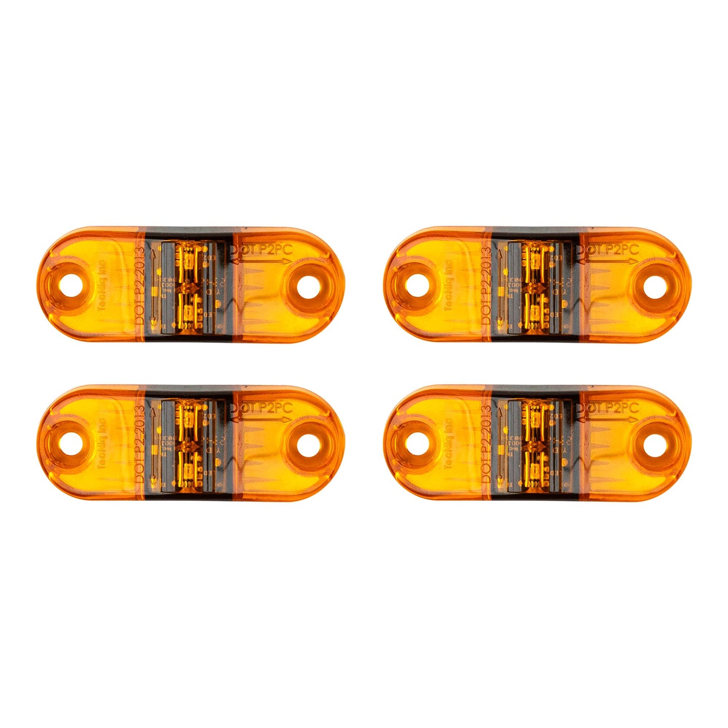 Amber P2/PC Sidemarker LED Light W/ 6" Pigtail (2 Pack)