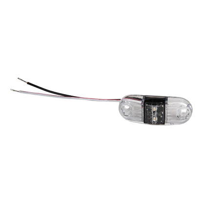 Red P2/PC Sidemarker LED Light W/ 6" Pigtail - Clear Lens