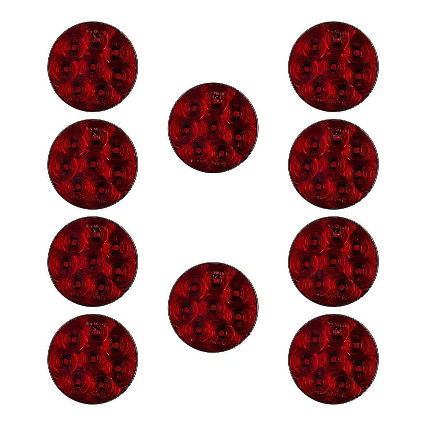 4" Round Sealed High Visibility LED Stop/Turn/Tail Light - Red - 8 Diodes