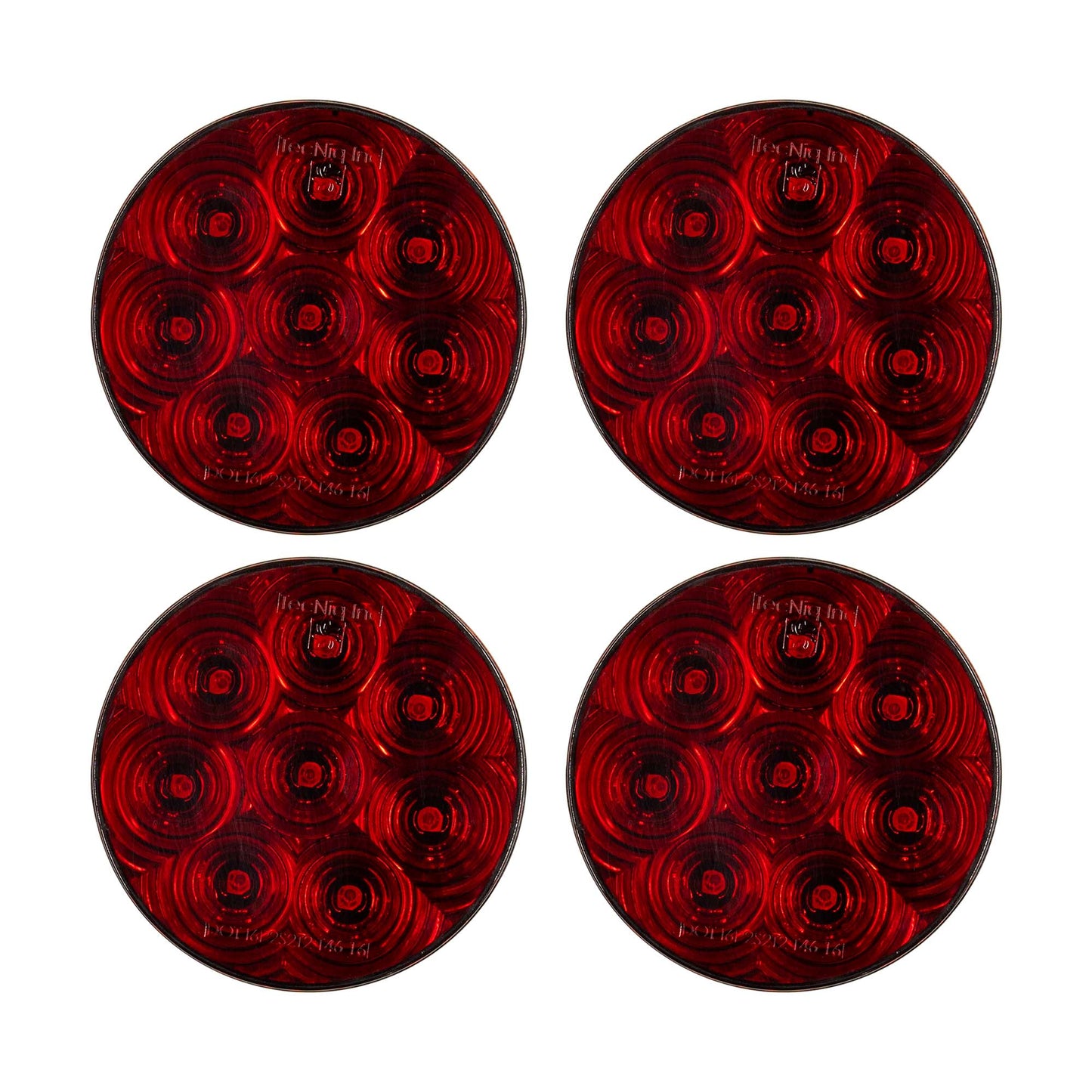 4" Round Sealed High Visibility LED Stop/Turn/Tail Light - Red - 8 Diodes