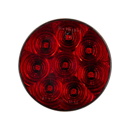 4" Round Sealed High Visibility LED Stop/Turn/Tail Light - Red - 8 Diodes